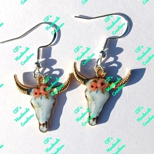 Floral Cow Head Earrings